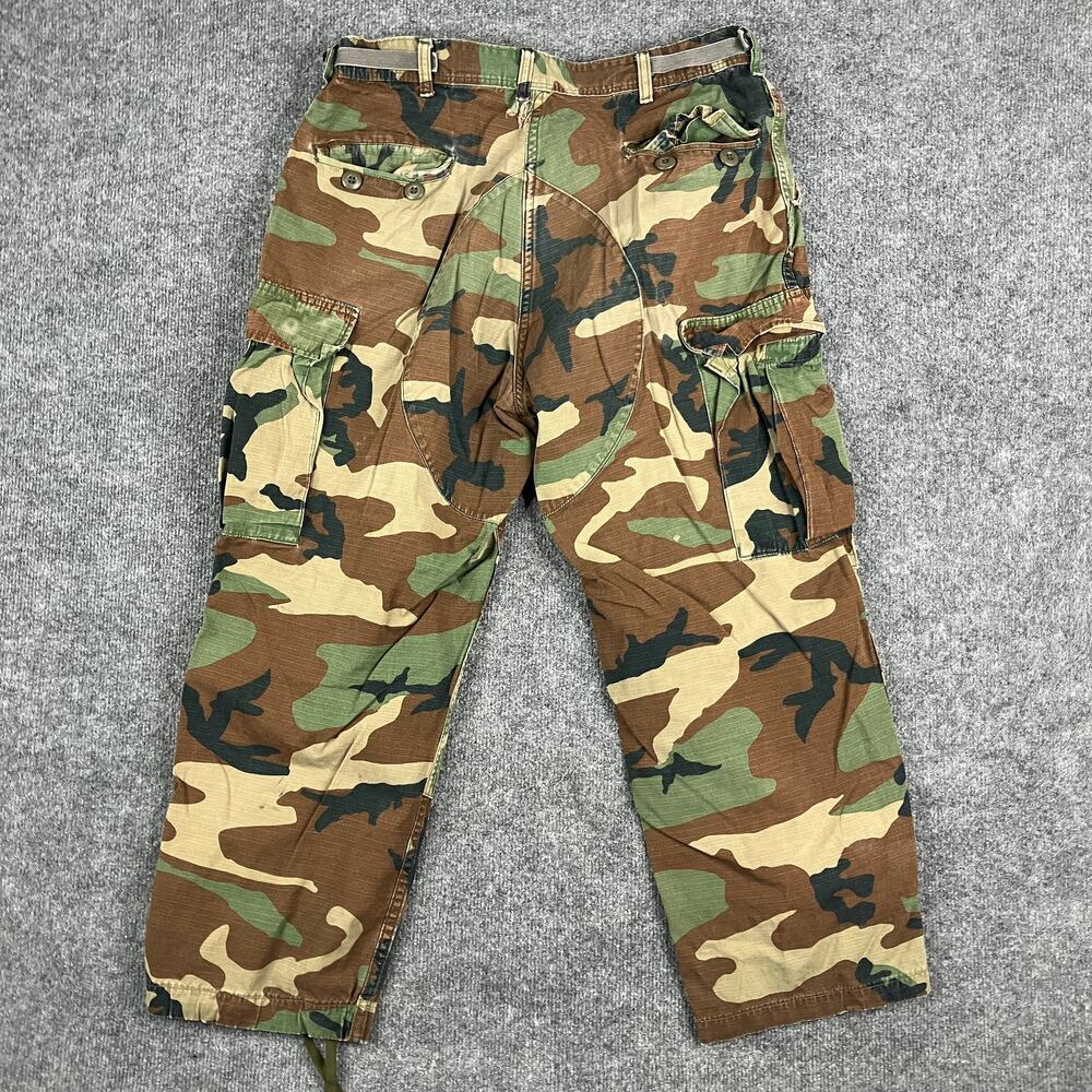 Military Pants Mens Size M Camo Cargo Ripstop BDU Tactical Drawstring Vintage - Picture 11 of 14